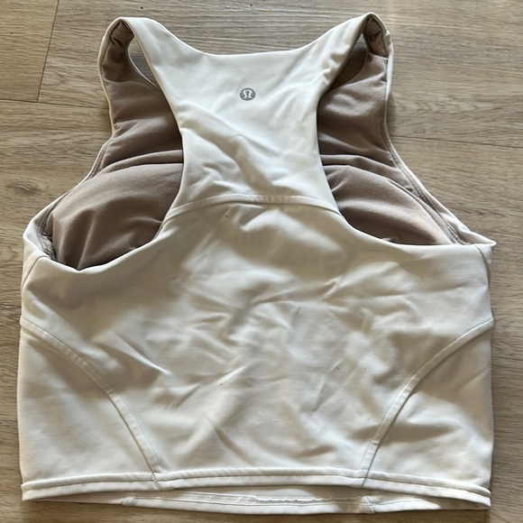 Lululemon Athletica White Fitted Crop Tank Top - Picture 2 of 2